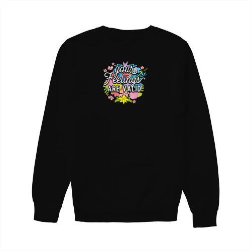 Mental Health Your Feelings Are Valid Colorful Floral Wreath