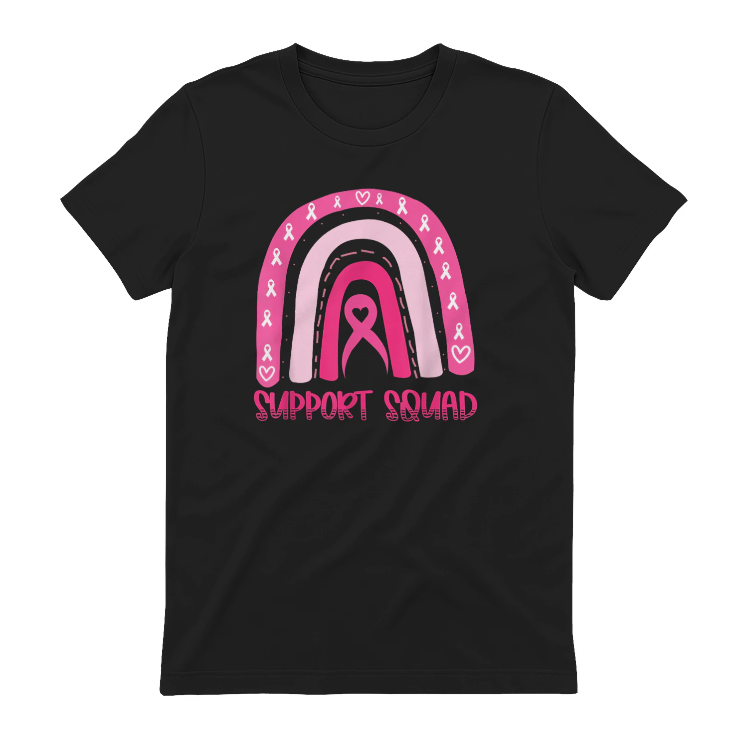 Cancer Support Squad Pink Rainbow Ribbon Breast Cancer