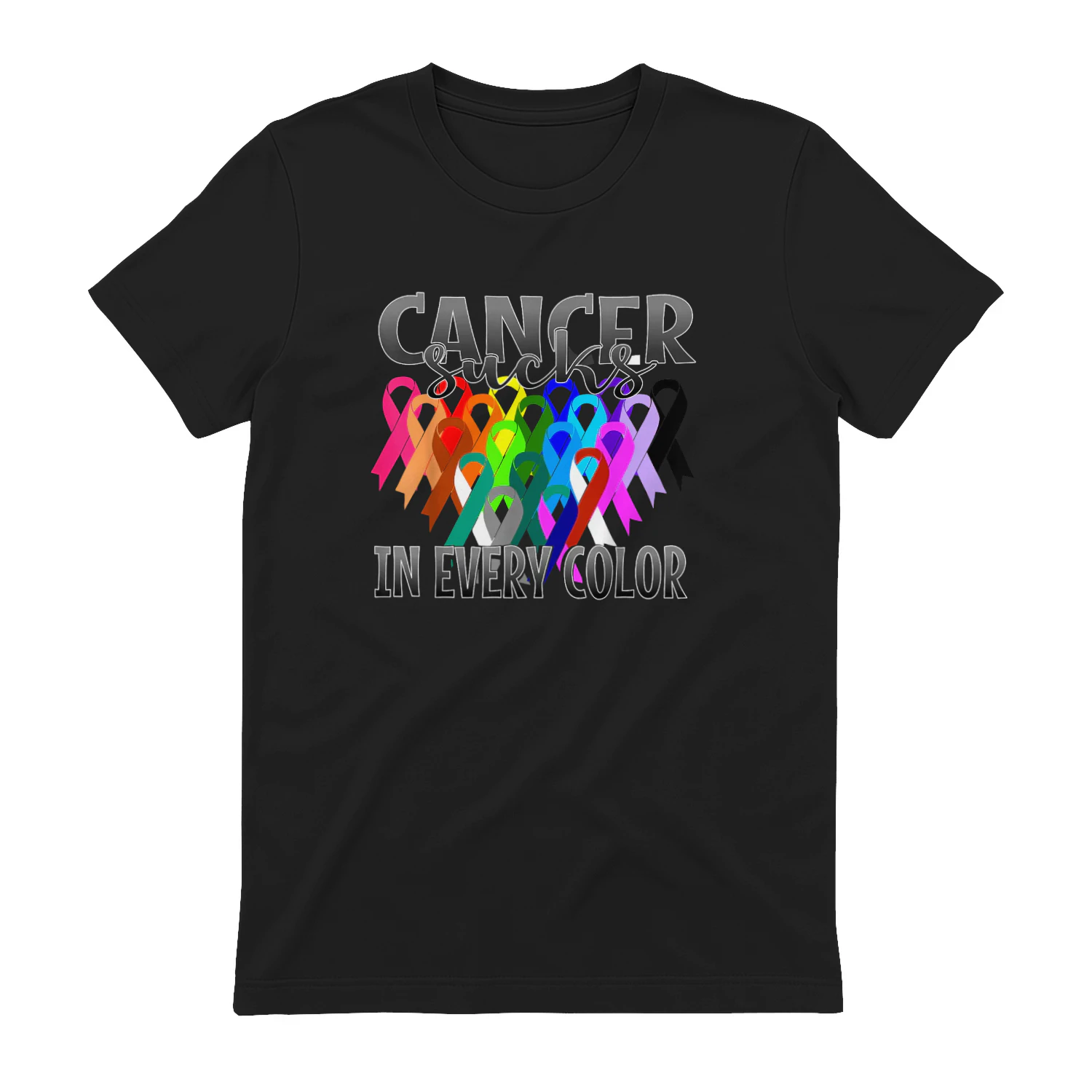 Cancer Sucks in Every Color Awareness Ribbons Rainbow