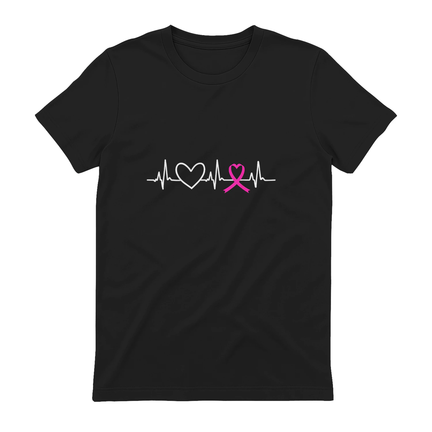 Cancer Pink Ribbon Heartbeat Heart Breast Cancer Awareness