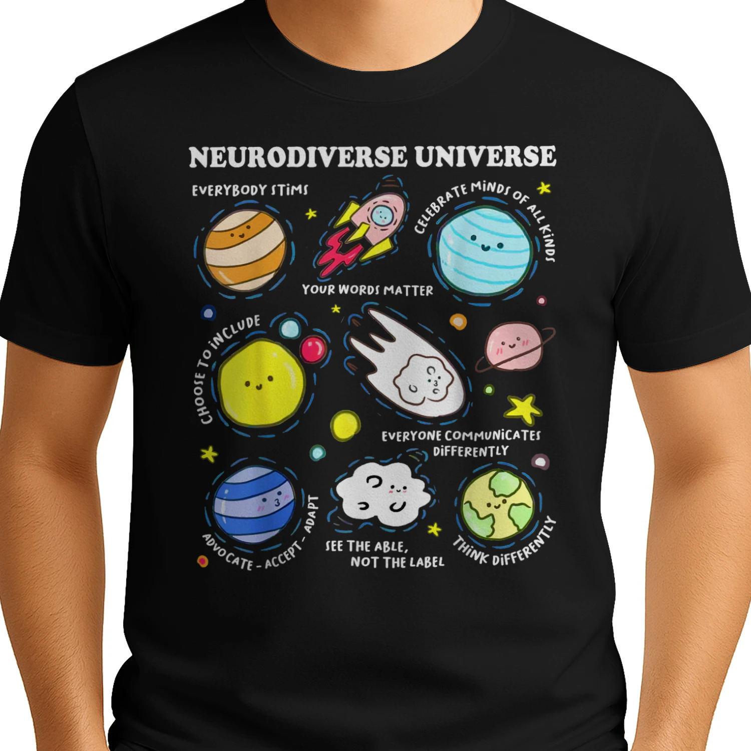 Autism Neurodiverse Universe Cute Planets Celebrate Minds of All Kinds