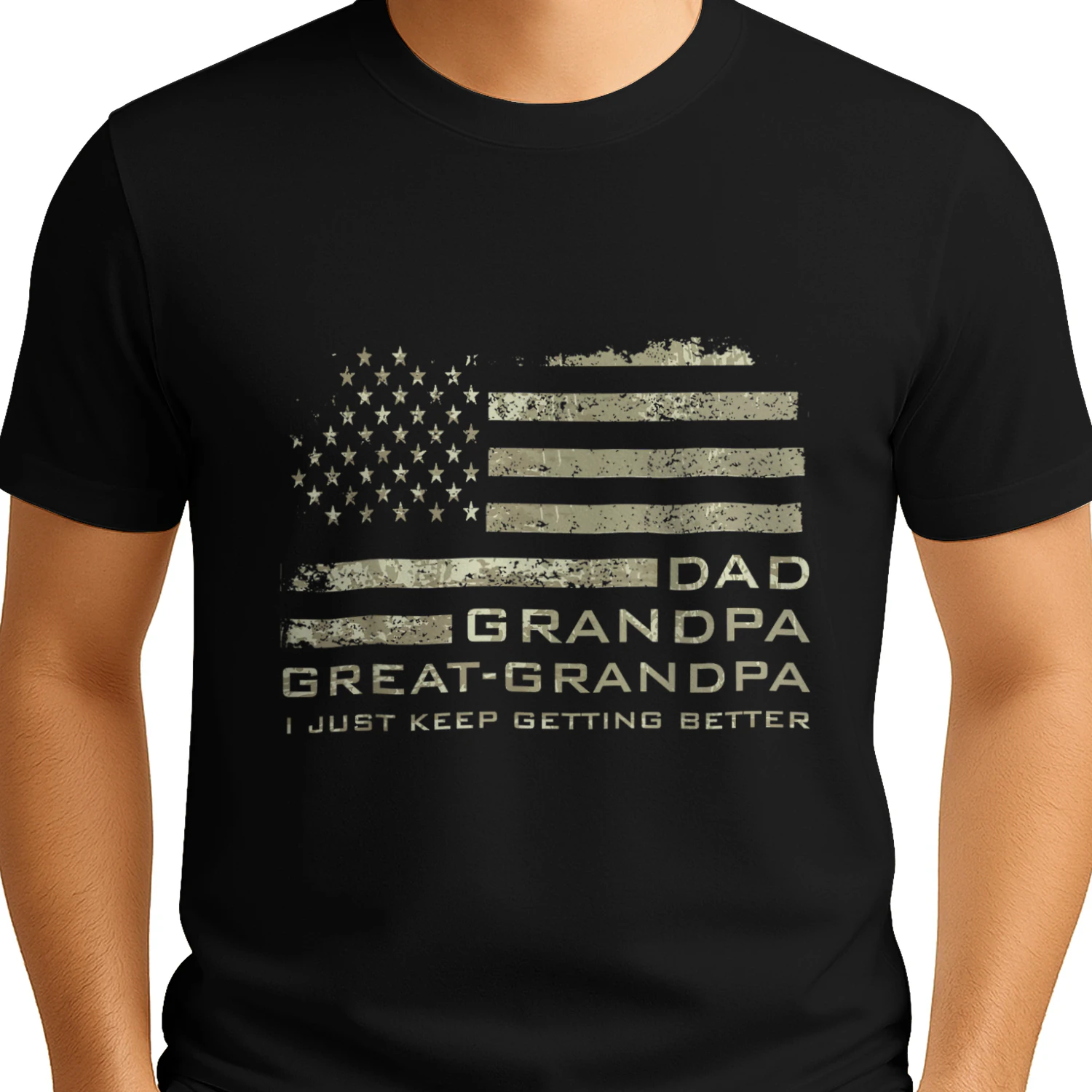 Dad Grandpa Great Grandpa American Flag Fathers