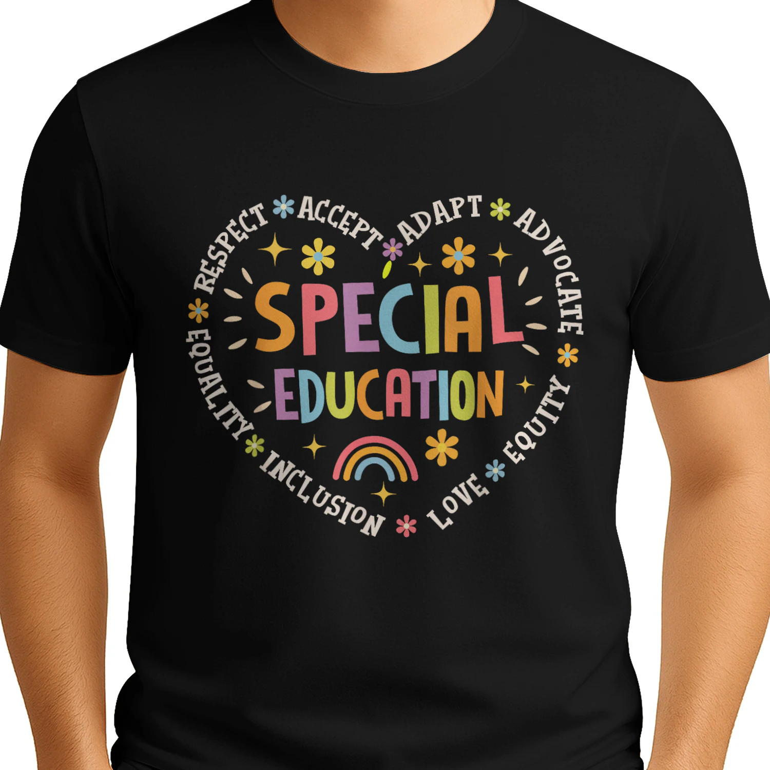 Autism Special Education Heart Respect Accept Adapt Advocate Rainbow