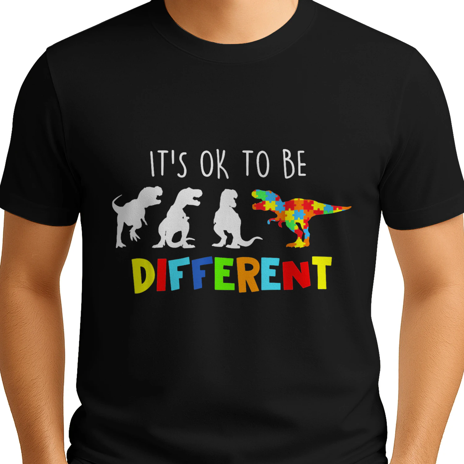 Autism Its Ok To Be Different Dinosaur Puzzle T-Rex