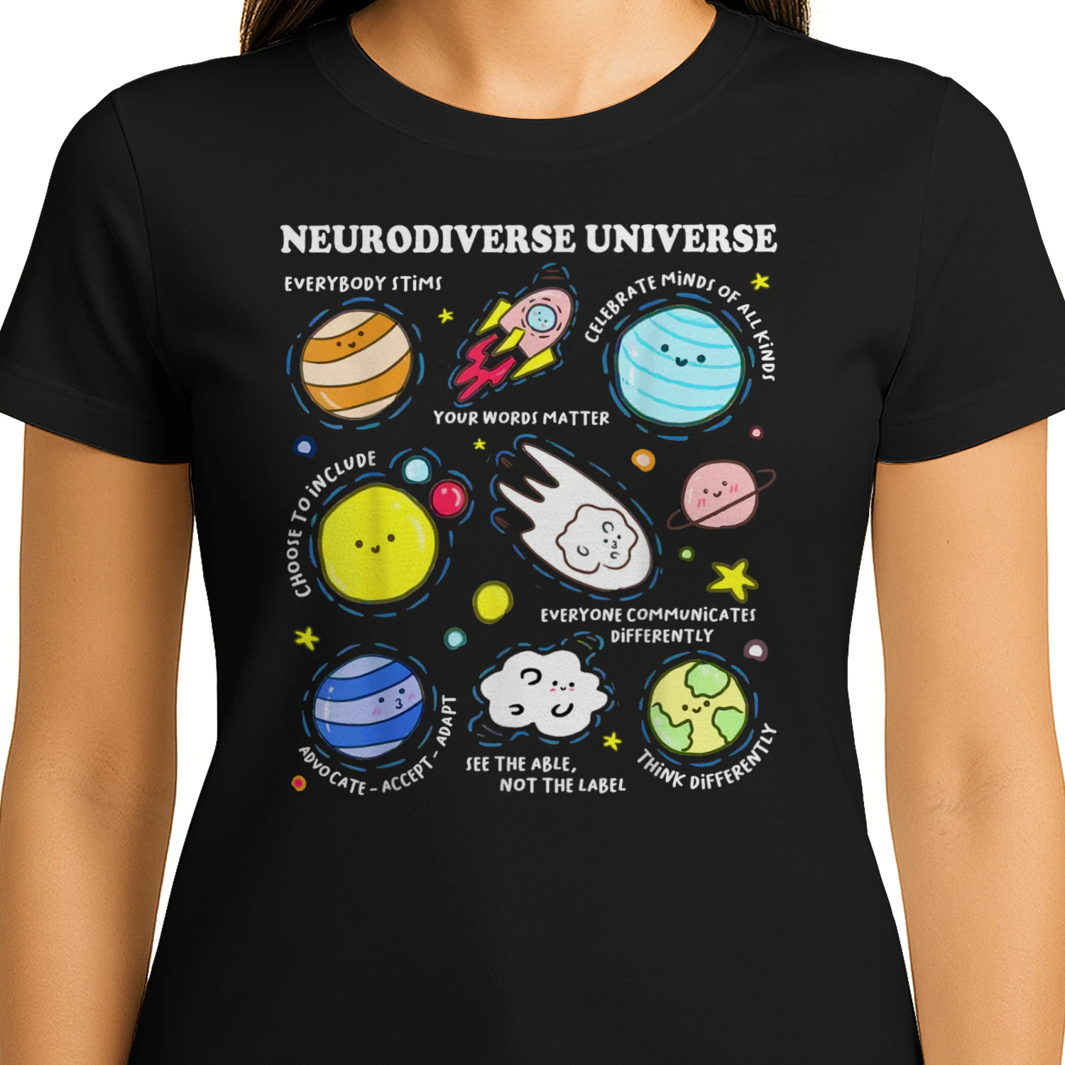 Autism Neurodiverse Universe Cute Planets Celebrate Minds of All Kinds