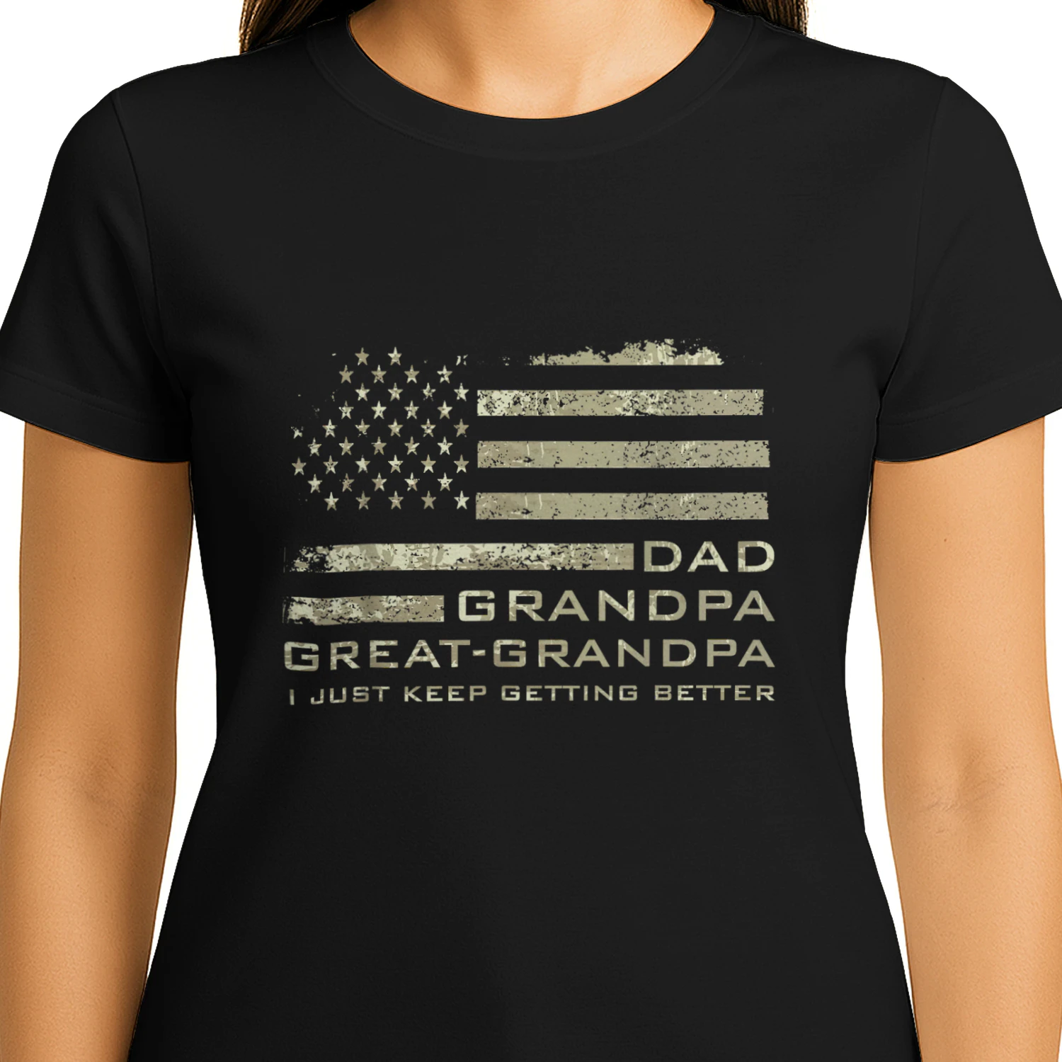 Dad Grandpa Great Grandpa American Flag Fathers