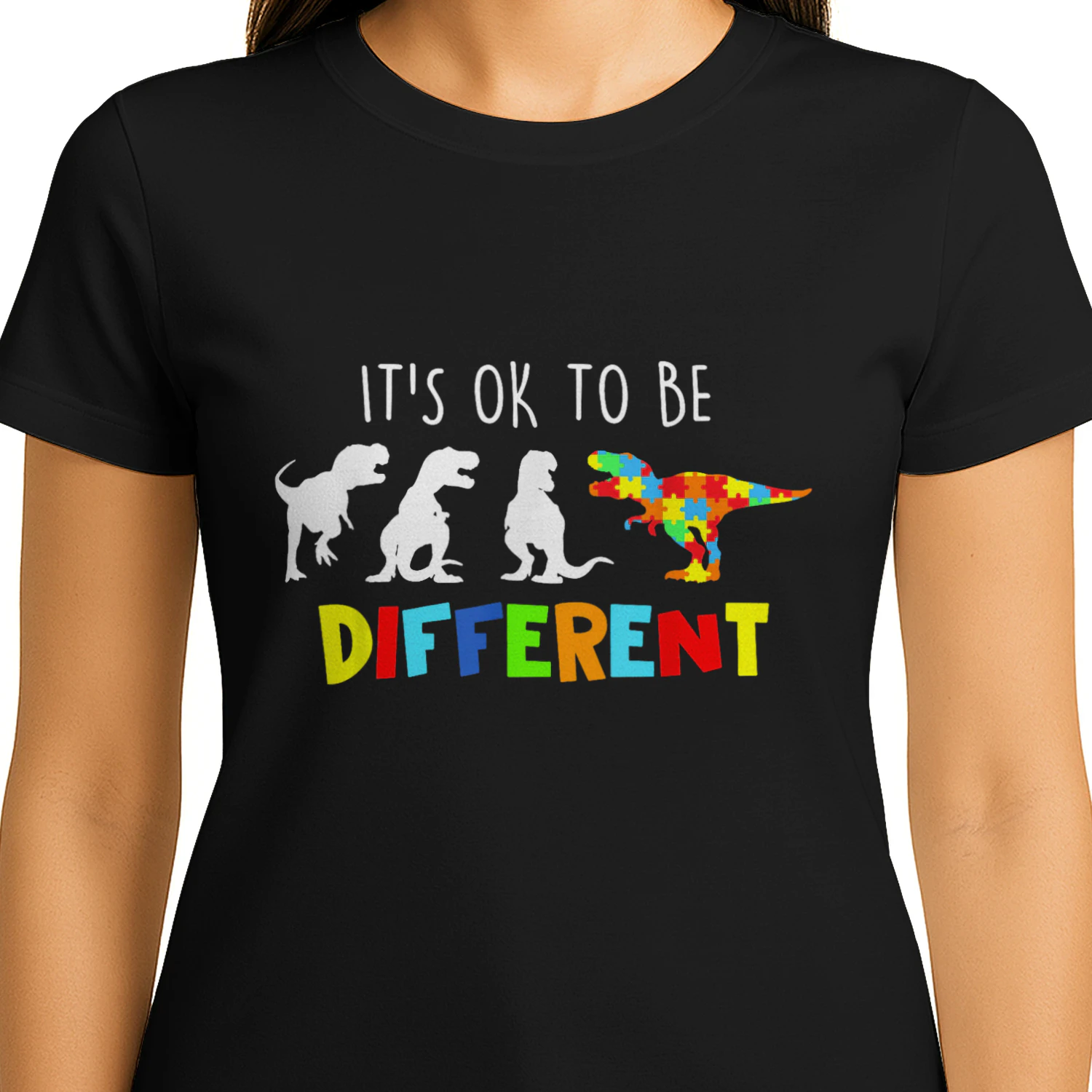 Autism Its Ok To Be Different Dinosaur Puzzle T-Rex