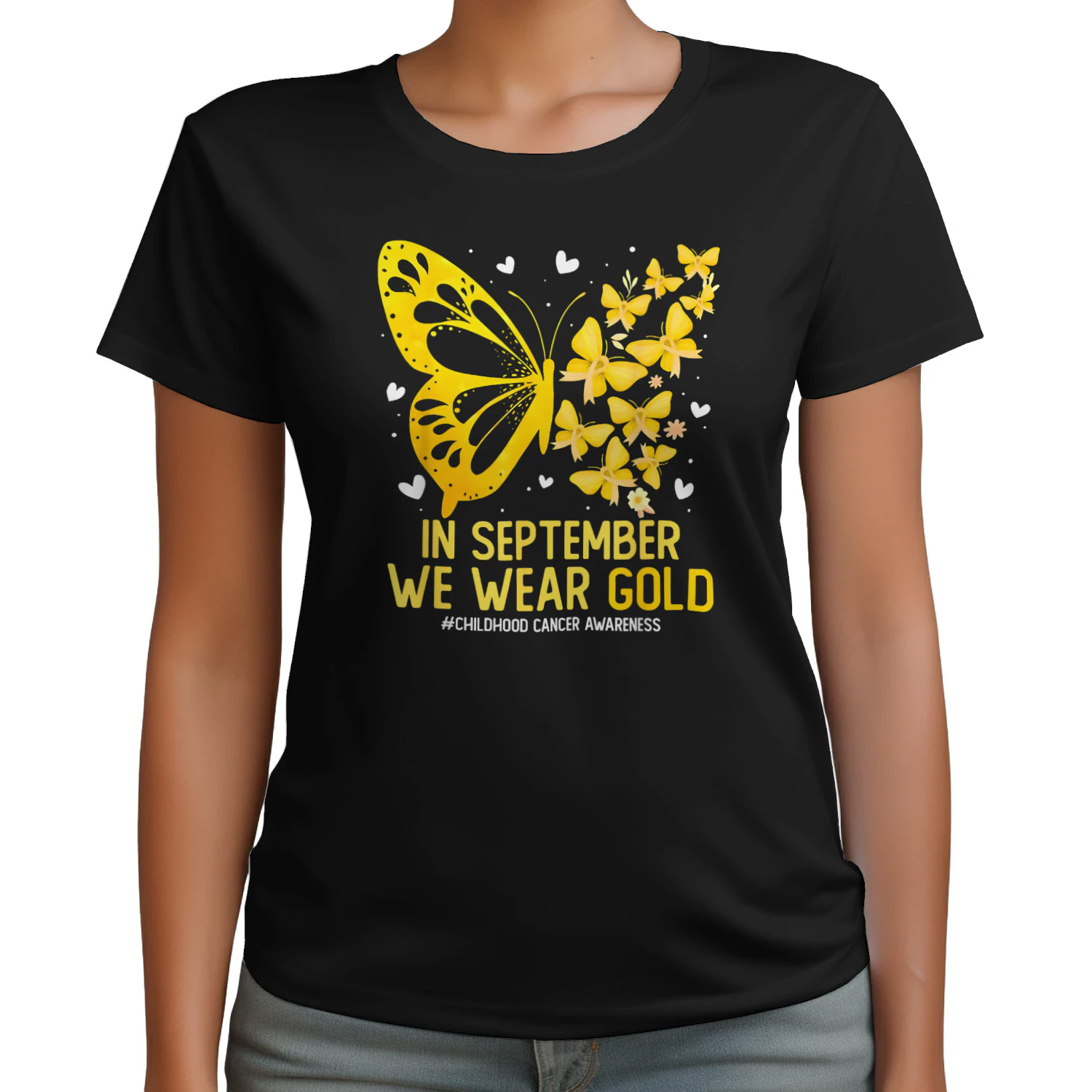 Cancer In September We Wear Gold Butterfly Ribbons Childhood Cancer