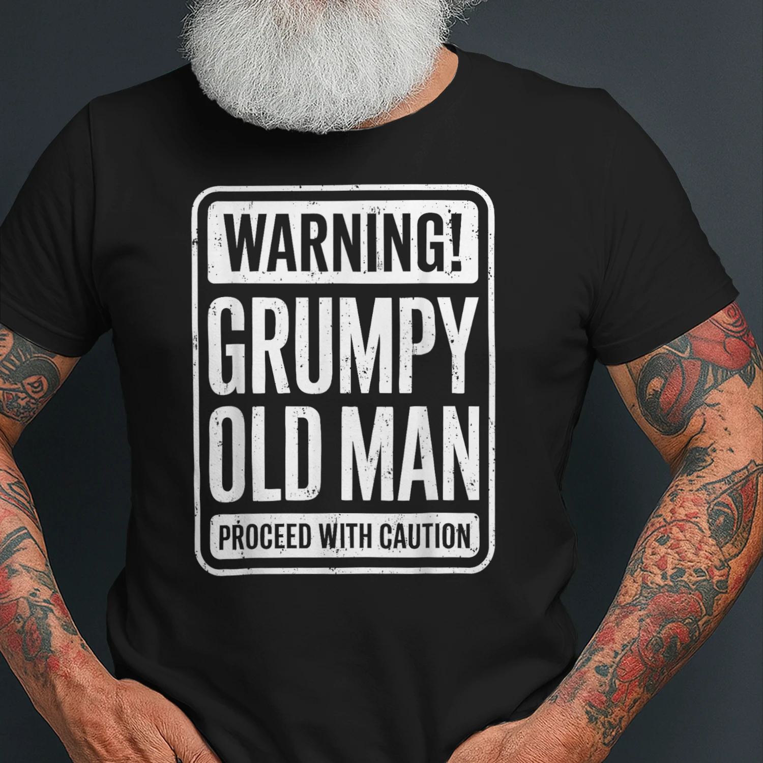 Warning Grumpy Old Man Shirt Men Grandpa Fathers
