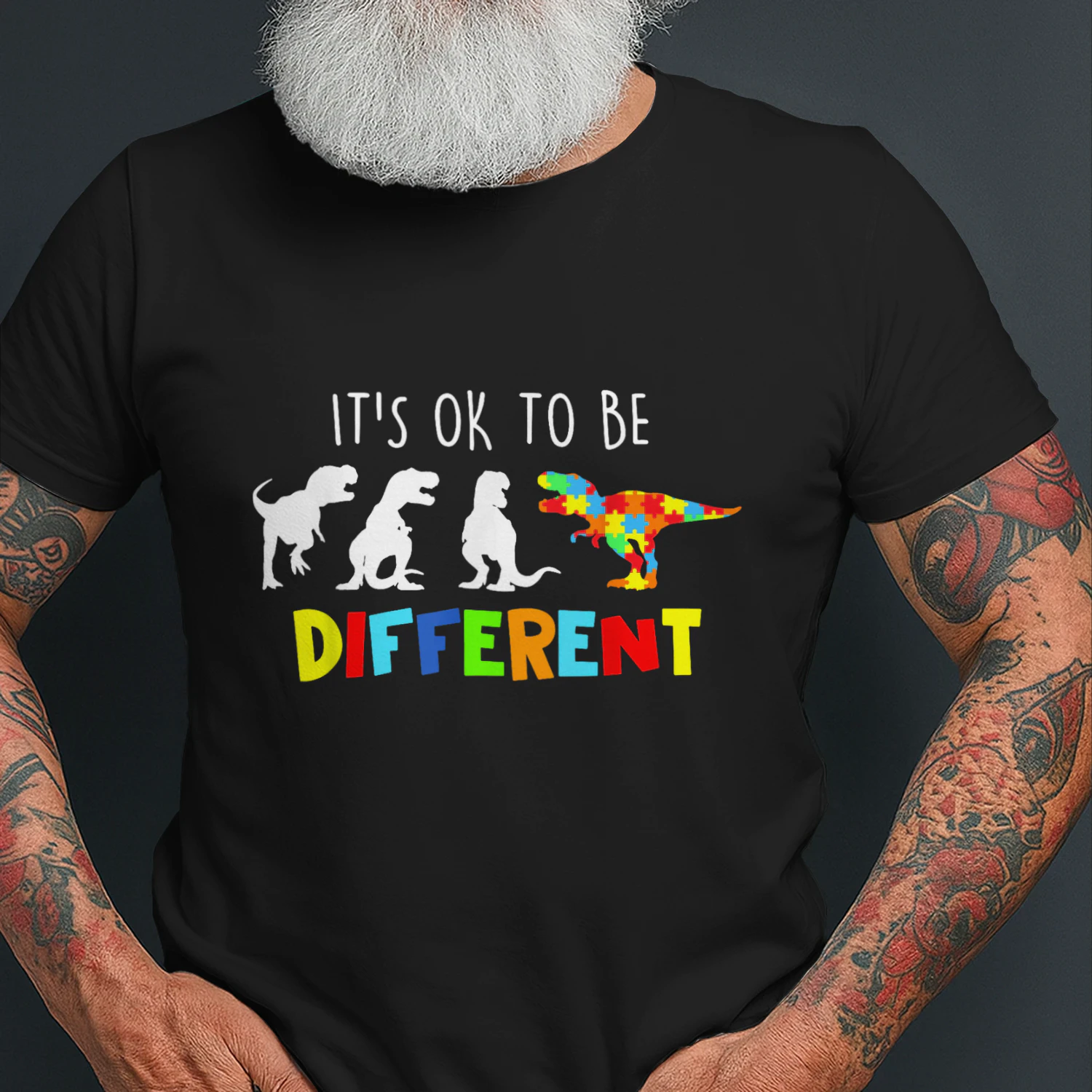 Autism Its Ok To Be Different Dinosaur Puzzle T-Rex