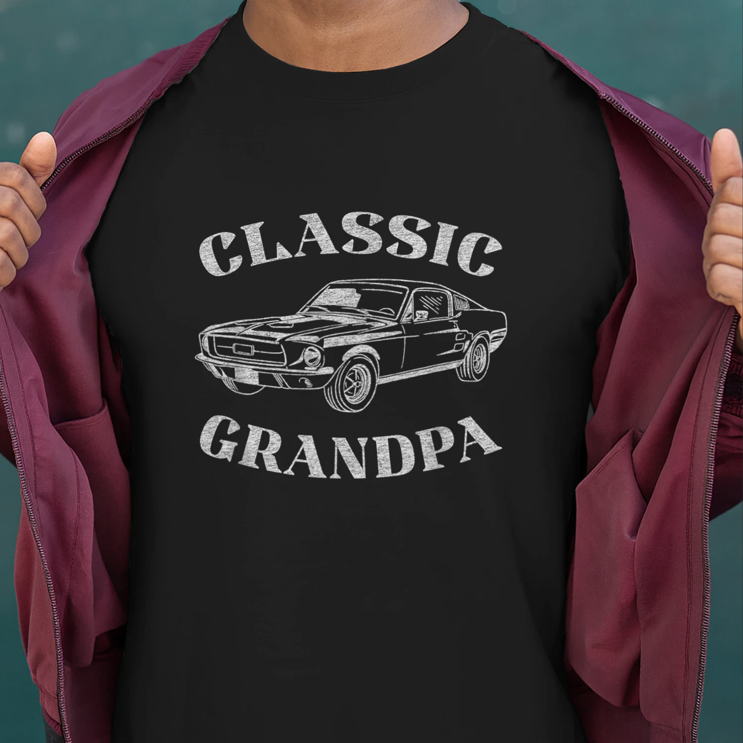 Funny Grandpa Classic Car Graphic