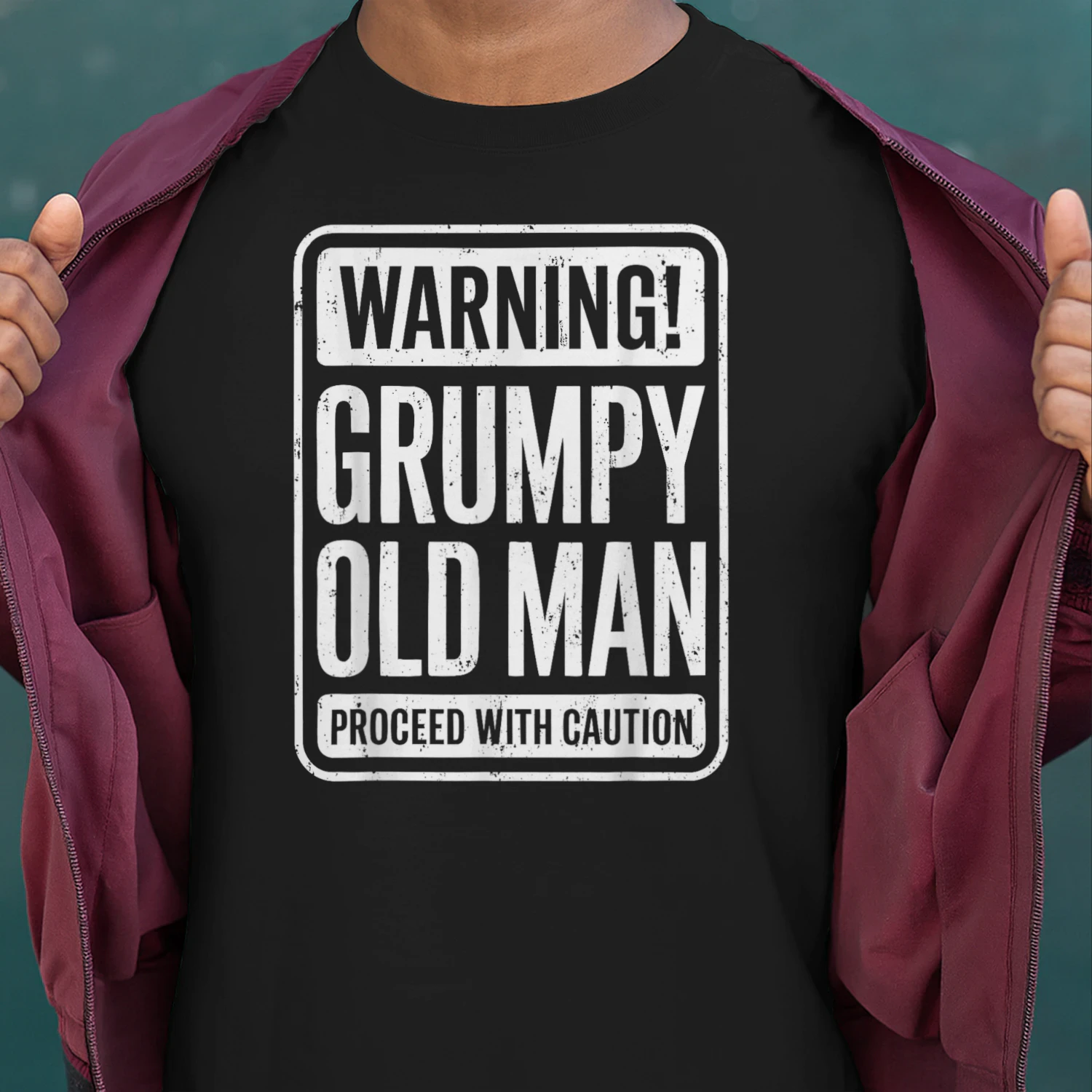 Warning Grumpy Old Man Shirt Men Grandpa Fathers
