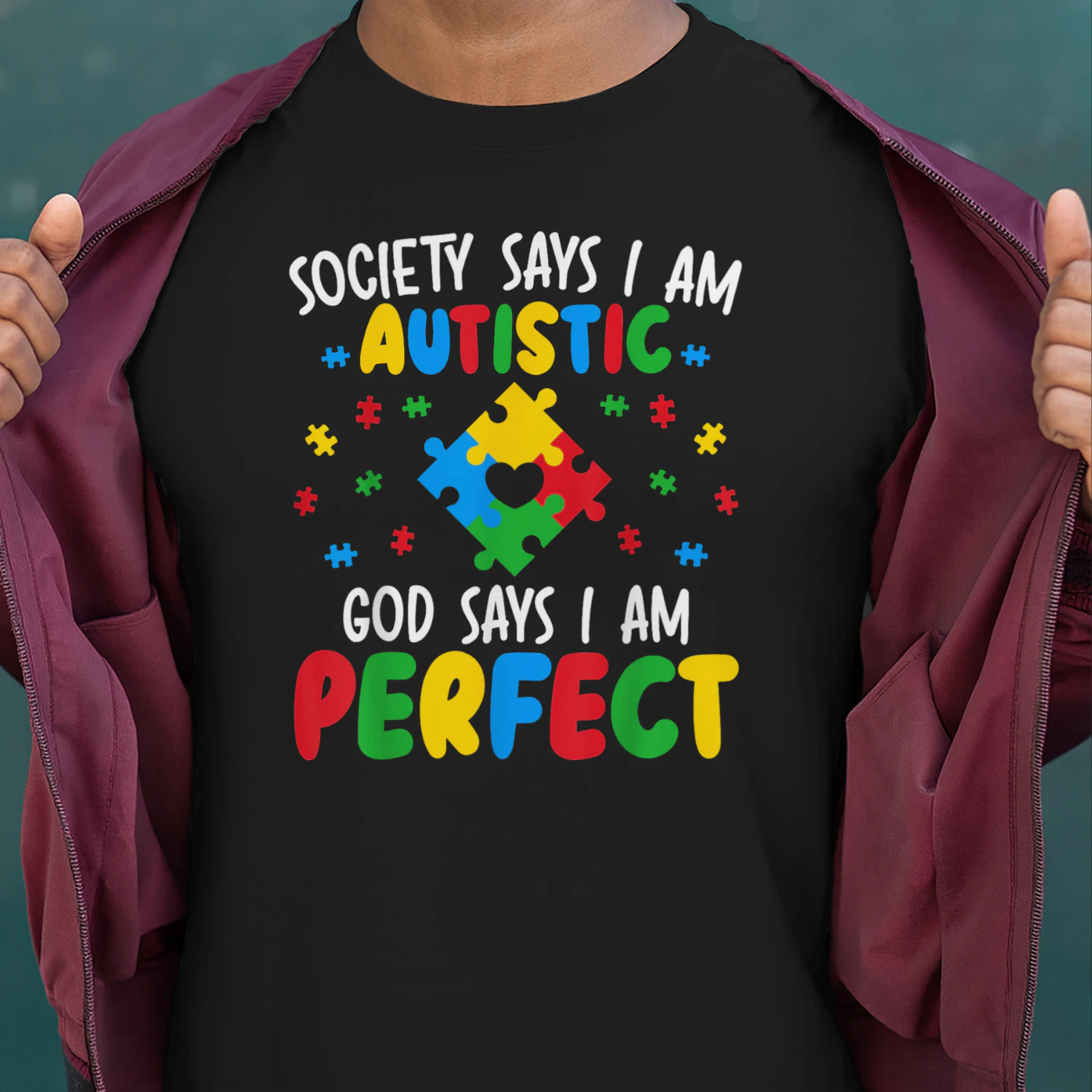 Autism Society Says I Am Autistic God Says I Am Perfect Puzzle