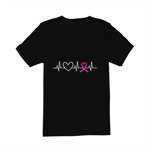Cancer Pink Ribbon Heartbeat Heart Breast Cancer Awareness