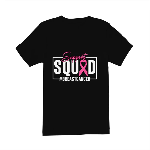 Cancer Support Squad Pink Ribbon Heart Breast Cancer Warrior