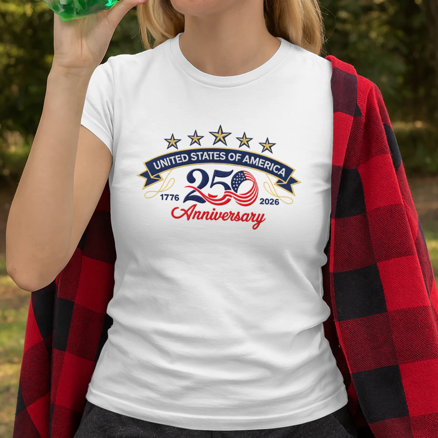 USA 250th Anniversary Embroidery Classic Unisex T-shirt
