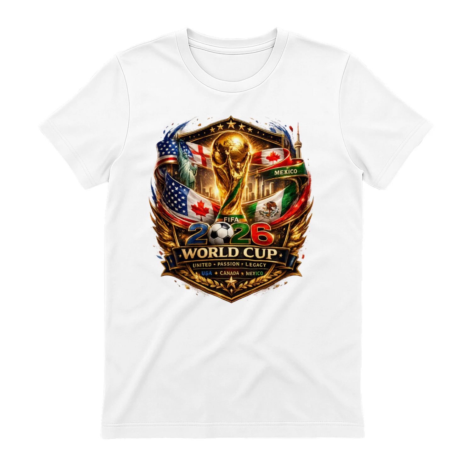 2026 World Cup Host Nations Trophy Unisex T-Shirt – USA Canada Mexico Football Fan Edition