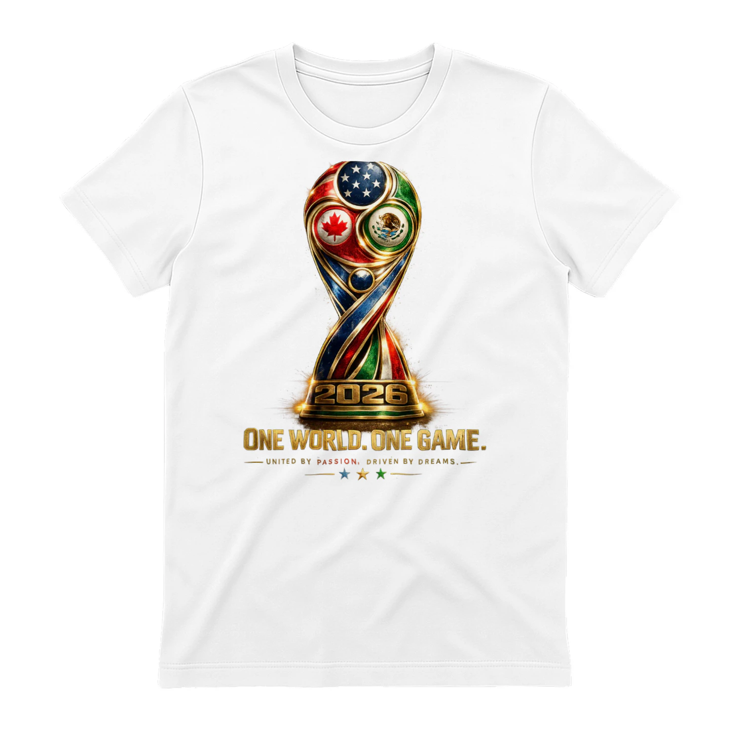 Desain tanpa judul (8)2026 World Cup Host Nations Trophy Unisex T-Shirt – One World One Game Football Fan Design