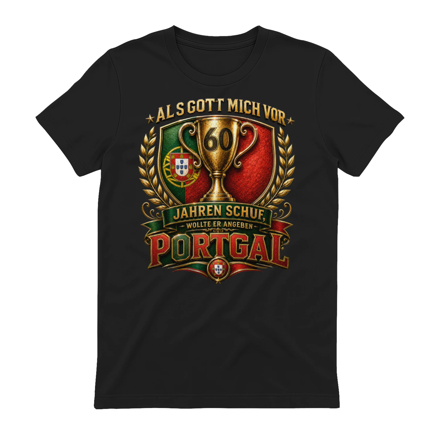 Desain tanpa judul (2)Portugal 60th Birthday Trophy Edition Unisex T-Shirt – Vintage Portuguese Heritage Celebration