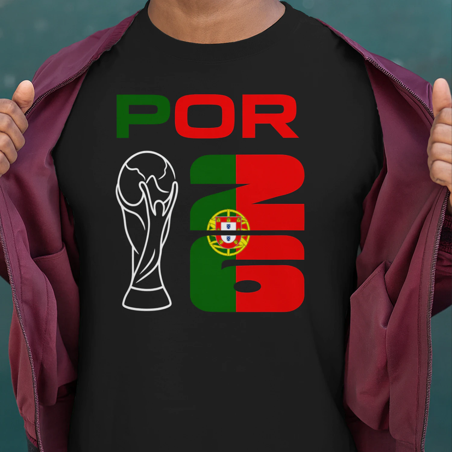 Portugal POR 2026 World Cup — Patriotic Trophy Soccer Fan Design