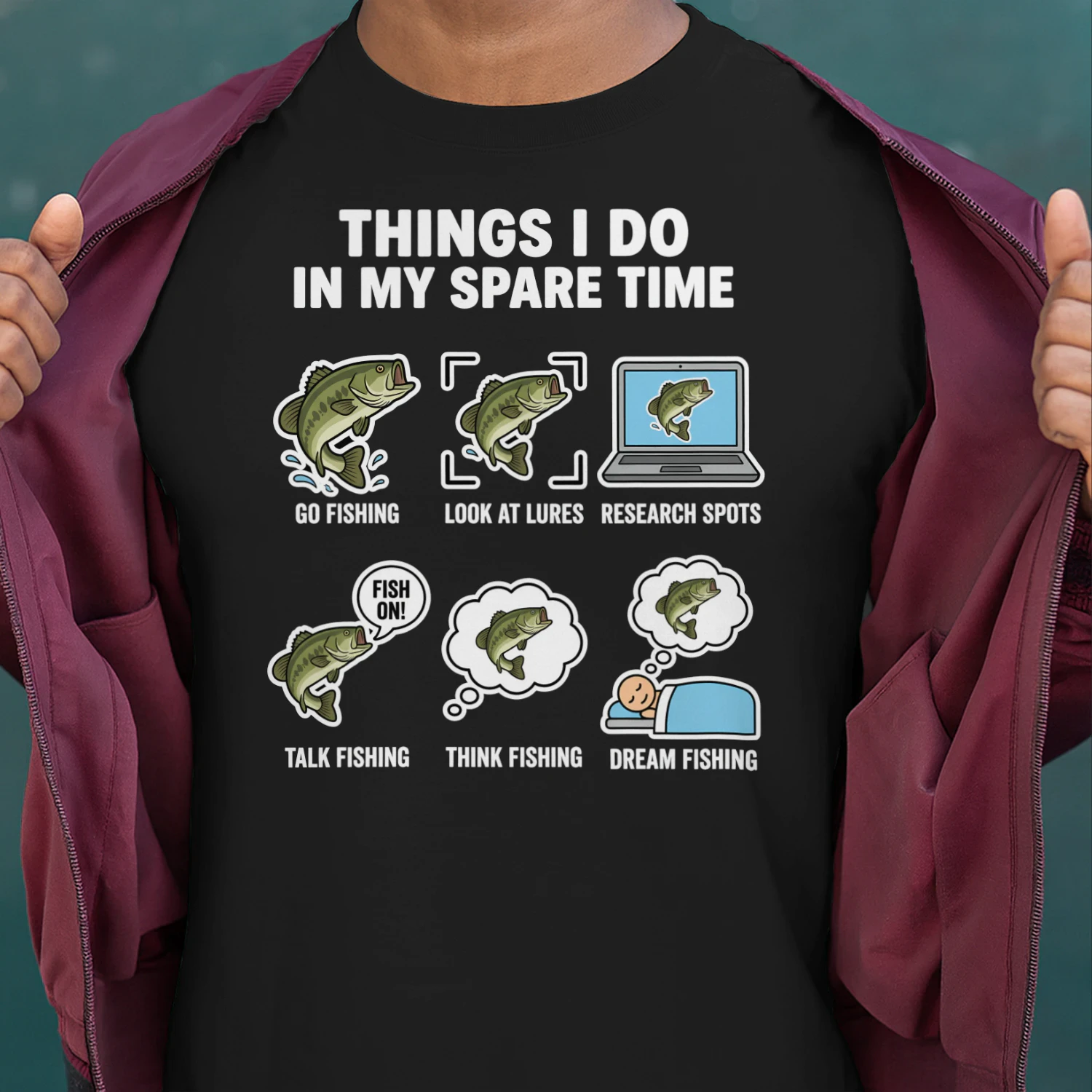 Things I Do In My Spare Time Fishing Angler Funny