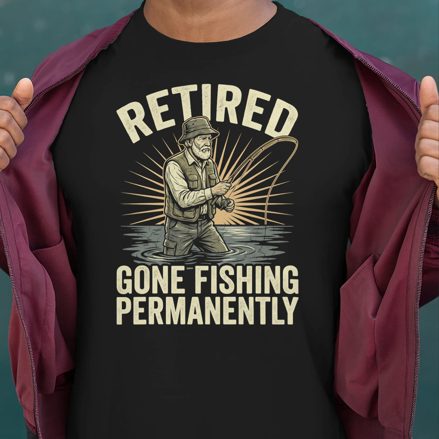 Retired Gone Fishing Permanently Angler