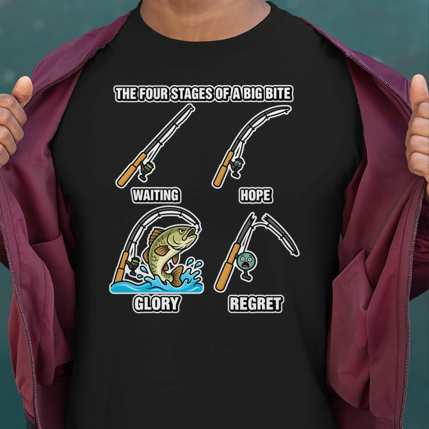 The Four Stages Of A Big Bite Fishing Funny