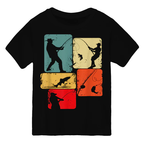 Retro Angeln Vintage Silhouette – Angler & Angel-Liebhaber