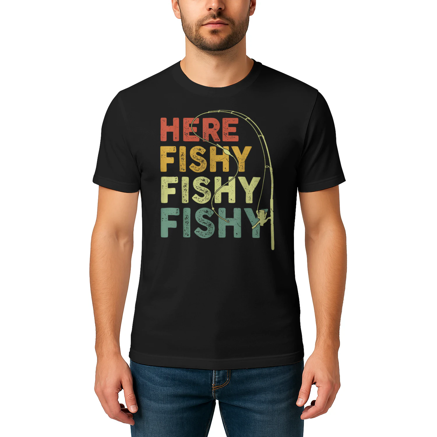 Here Fishy Fishy Vintage Fishing T-Shirt