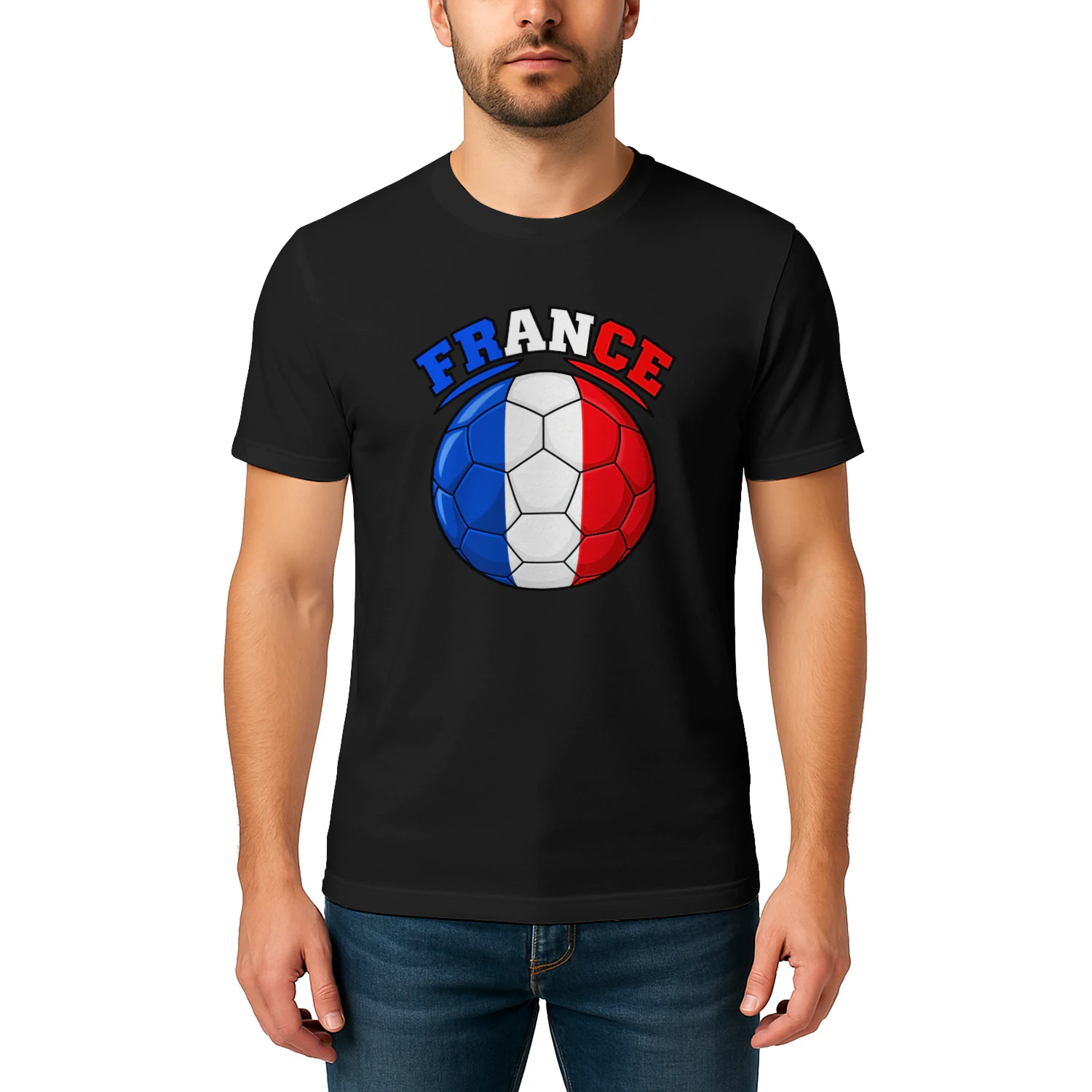 Ballon de football vintage aux couleurs du drapeau français – Supporter des Bleus 🇫🇷⚽