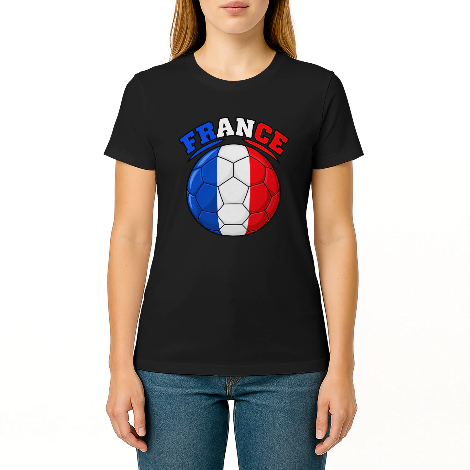 Ballon de football vintage aux couleurs du drapeau français – Supporter des Bleus 🇫🇷⚽