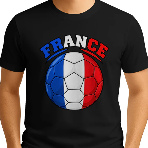 Ballon de football vintage aux couleurs du drapeau français – Supporter des Bleus 🇫🇷⚽
