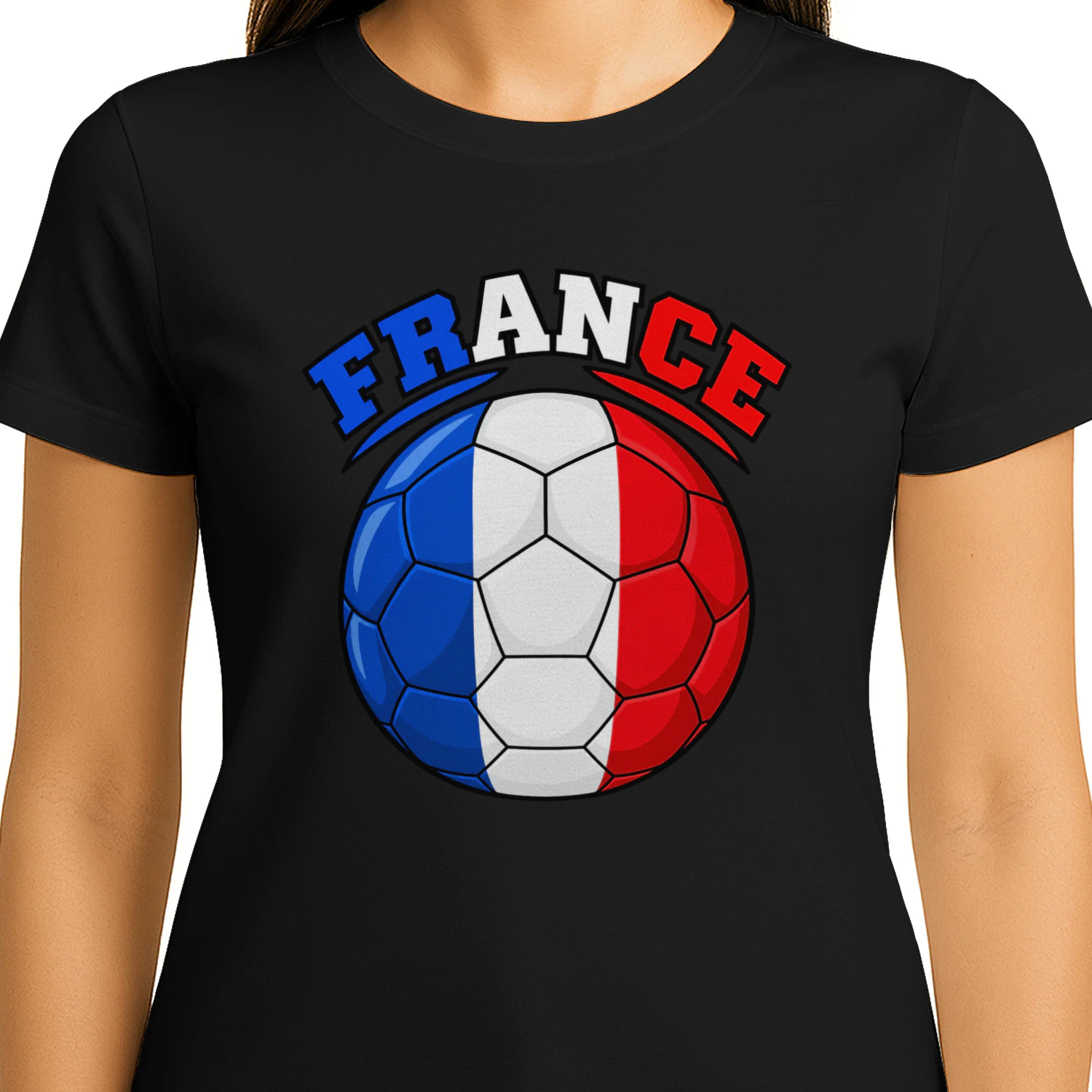 Ballon de football vintage aux couleurs du drapeau français – Supporter des Bleus 🇫🇷⚽