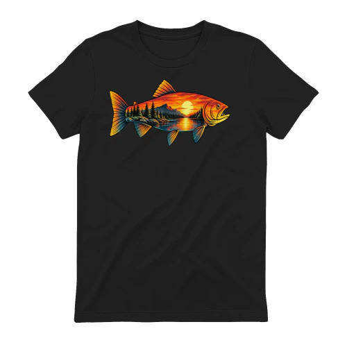 Fishing Sunset Nature Design – Outdoor Adventure Shirt