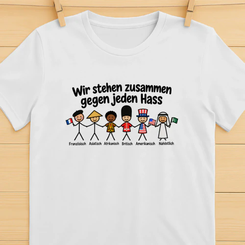 Wir Stehen Zusammen Gegen Hass – T-Shirt