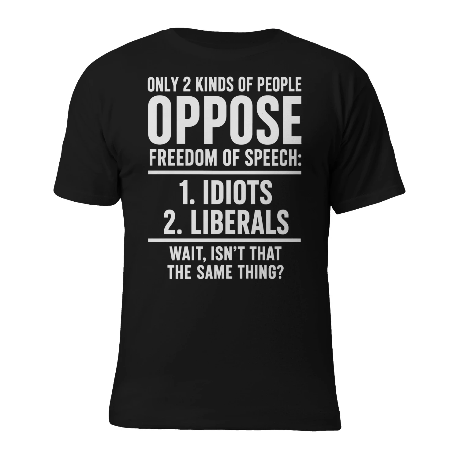 ONLY 2 KINDS OF PEOPLE FREEDOM OF SPEECH 1. IDIOTS 2. LIBERALS THE SAME THING- WAIT, ISN'T THAT