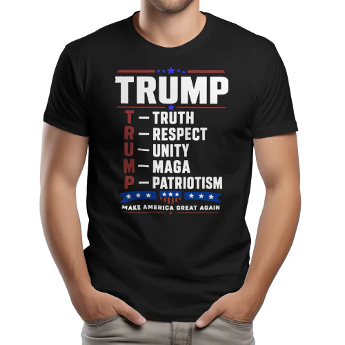 werk +5 TRUMP TRUTH RESPECT U — UNITY Loe at ATRIOTISM edorlaNiclubA) hog lil Sol Mahal le AKE AMERICA GREAT AGAIN