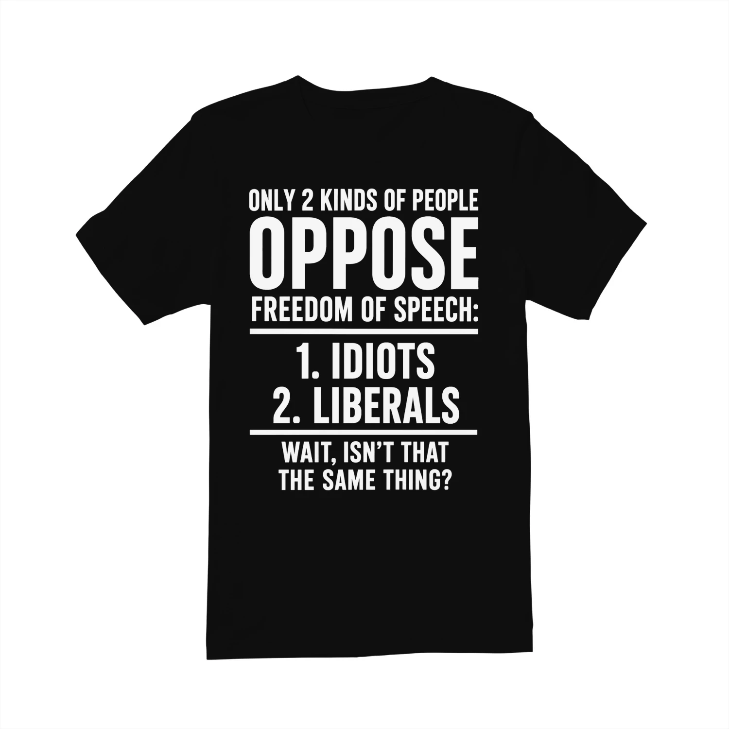 ONLY 2 KINDS OF PEOPLE FREEDOM OF SPEECH 1. IDIOTS 2. LIBERALS THE SAME THING- WAIT, ISN'T THAT