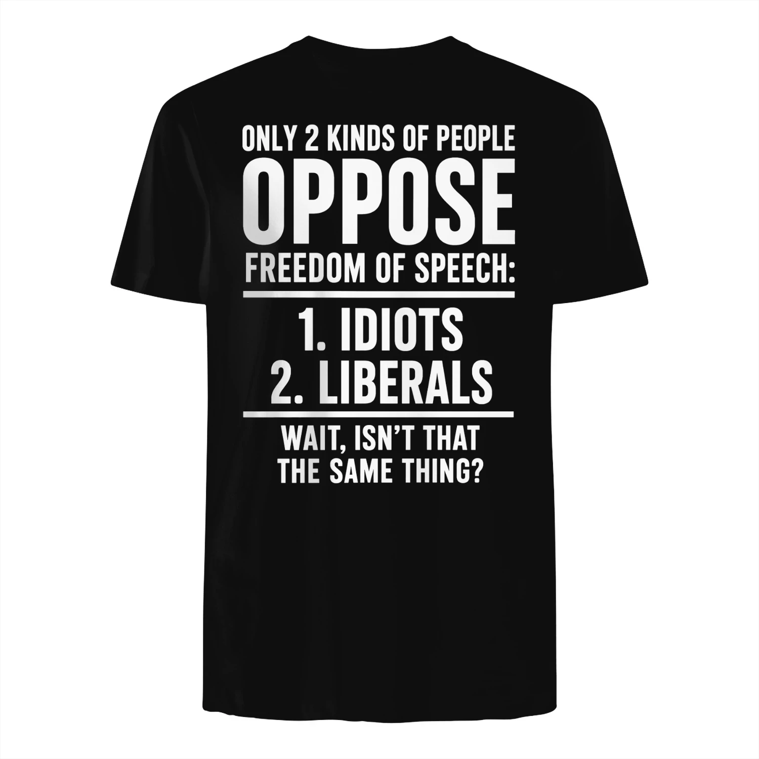 ONLY 2 KINDS OF PEOPLE FREEDOM OF SPEECH 1. IDIOTS 2. LIBERALS THE SAME THING- WAIT, ISN'T THAT