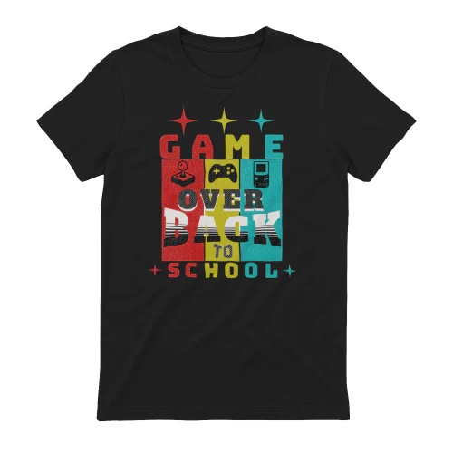 Game Over Back To School Shirt Retro Gamer First Day Of School Tee for Kids Boys Girls