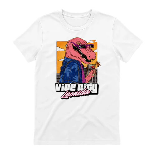 Vice City Leonida Retro Alligator Graphic T-Shirt | 80s Miami Style Gamer Tee