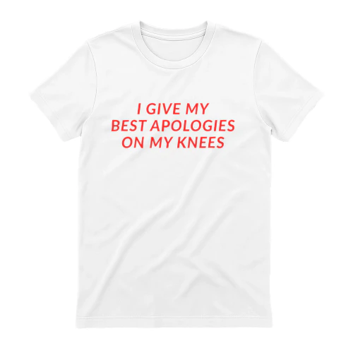 I GIVE MY BEST APOLOGIES ON MY KNEES