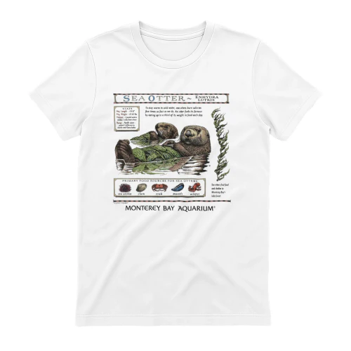 Sea Otter Vintage Nature Graphic T-Shirt, Monterey Bay Aquarium Style, Coastal Wildlife Illustration Tee, Marine Animal Retro Shirt, Ocean Lover Gift