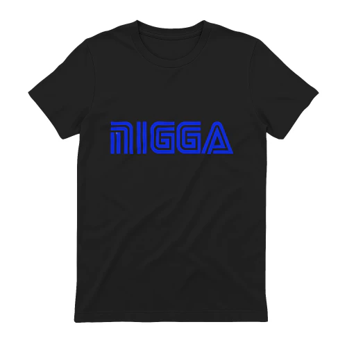 Bold Blue NIGGA Logo T-Shirt - Retro 1970s