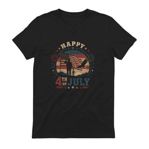 Happy 4th of July Veteran Eagle Patriotic USA Flag 