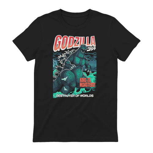 Godzilla King of the Monsters T-Shirt - Vintage Retro Godzilla Destroyer of Worlds Graphic Tee