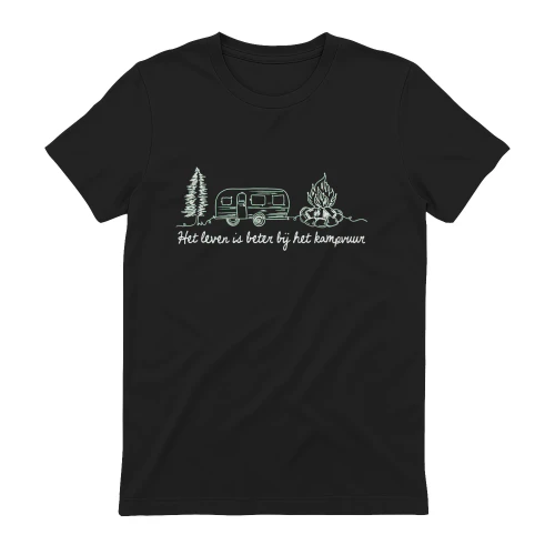 Het Leven Is Beter Bij Het Kampvuur – Grappig Camping & Kampeer T-Shirt
