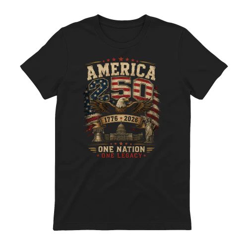 America 250 Shirt 1776-2026 One Nation One Legacy Patriotic Eagle USA