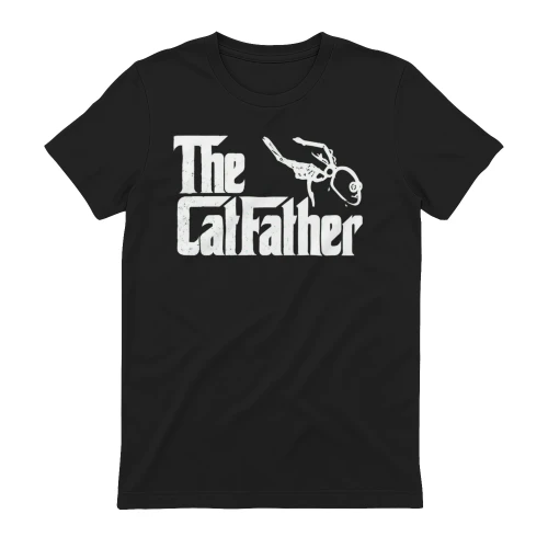 The CatFather Funny Cat Groomer Shirt – Cat Lover Barber Tee – Grooming Scissors Graphic T-Shirt Gift- funny shirt
