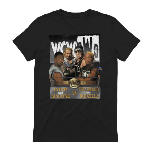 WCW nWo DDP & Karl Malone vs Hollywood Hogan & Rodzilla Vintage 90s Wrestling T-Shirt